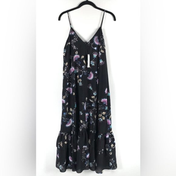 NWT‎ REBECCA MINKOFF Trixie Midi Dress Black Multi Floral U21657A03 SMALL - Picture 4 of 14